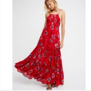 - Free people garden party maxi dress red combo size XS great condition